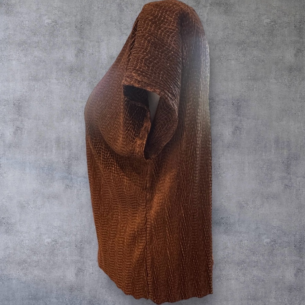 Free | Vintage Elegant Brown Short Sleeve Top - Picture 6 of 15